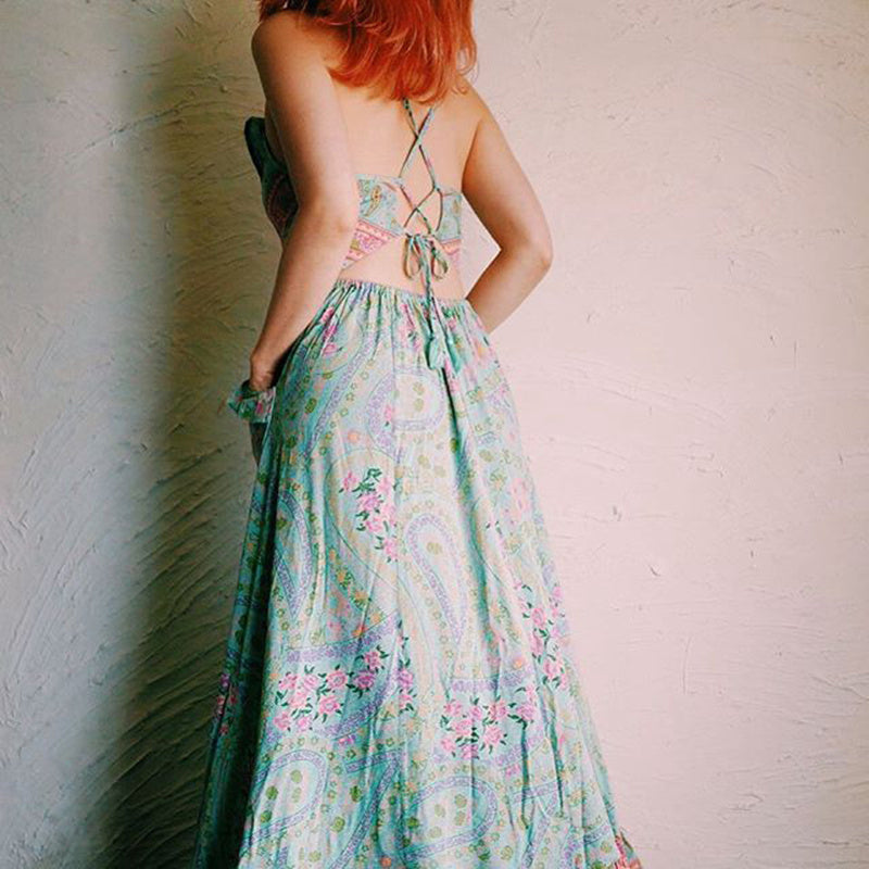Ruffled halter dress