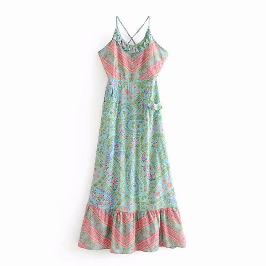 Ruffled halter dress