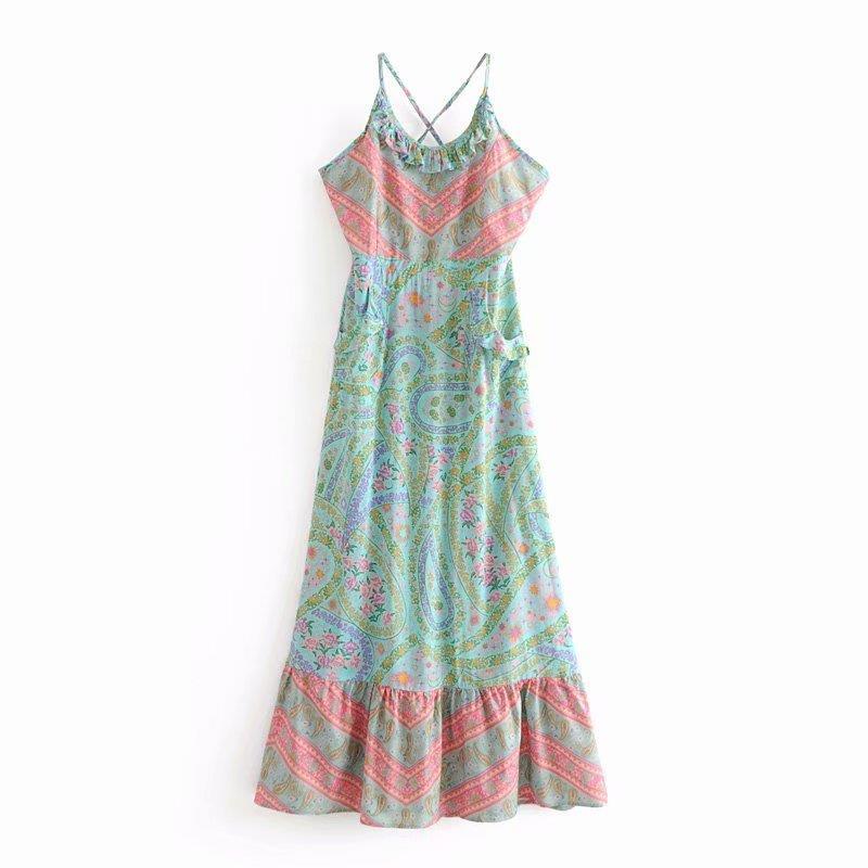 Ruffled halter dress