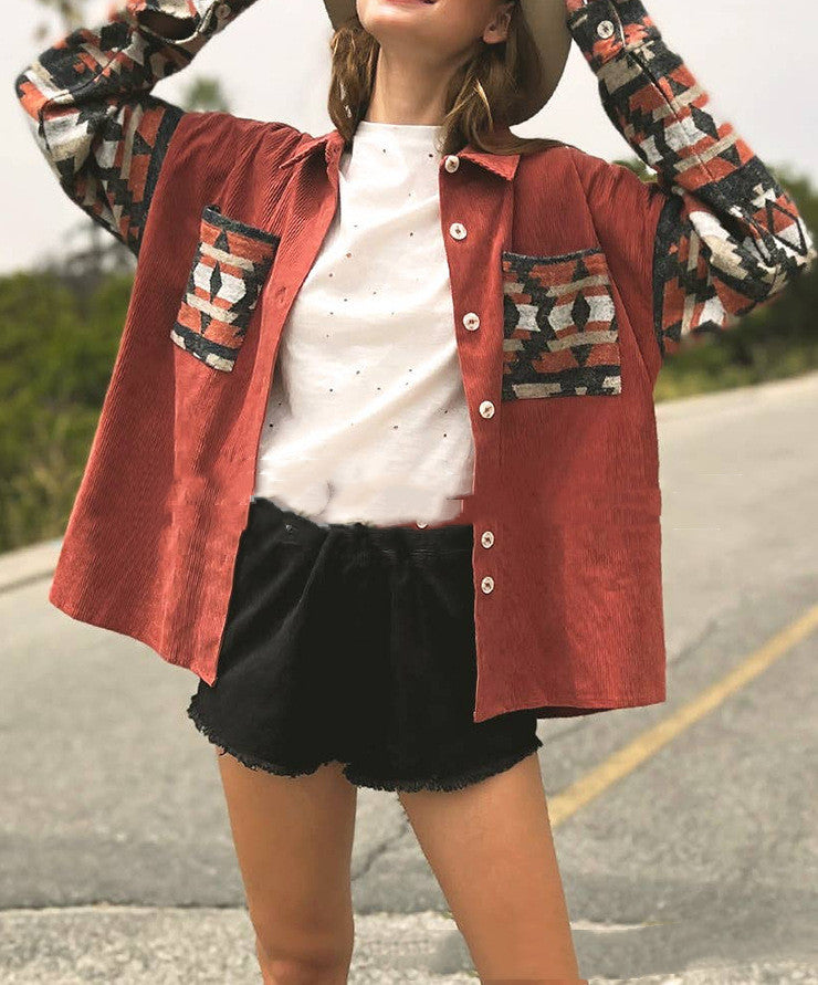 Corduroy Long-sleeved Shirt