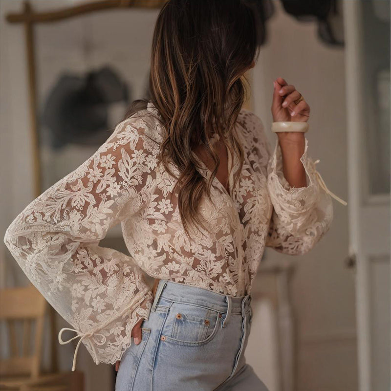 Lace long sleeve top