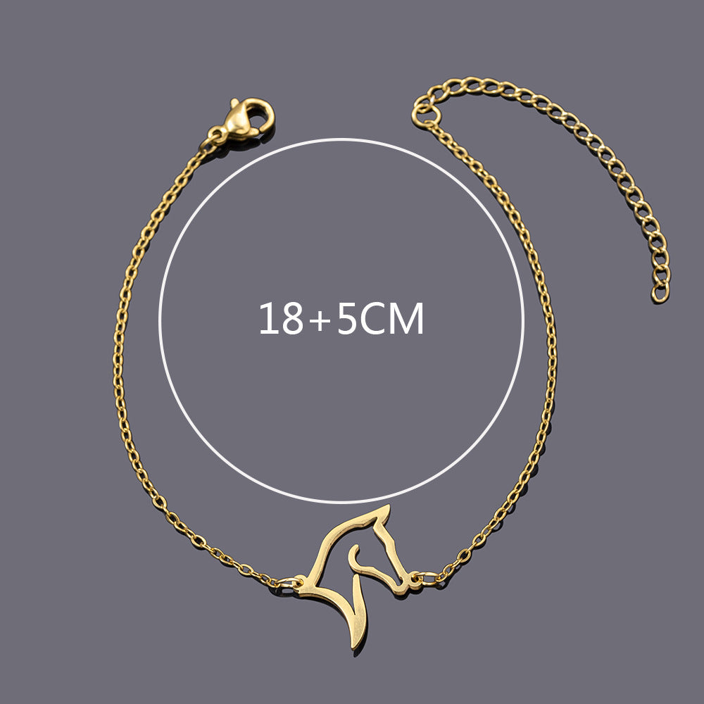 Stainless Steel Horse Head Bracelet