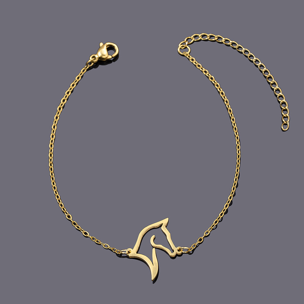 Stainless Steel Horse Head Bracelet