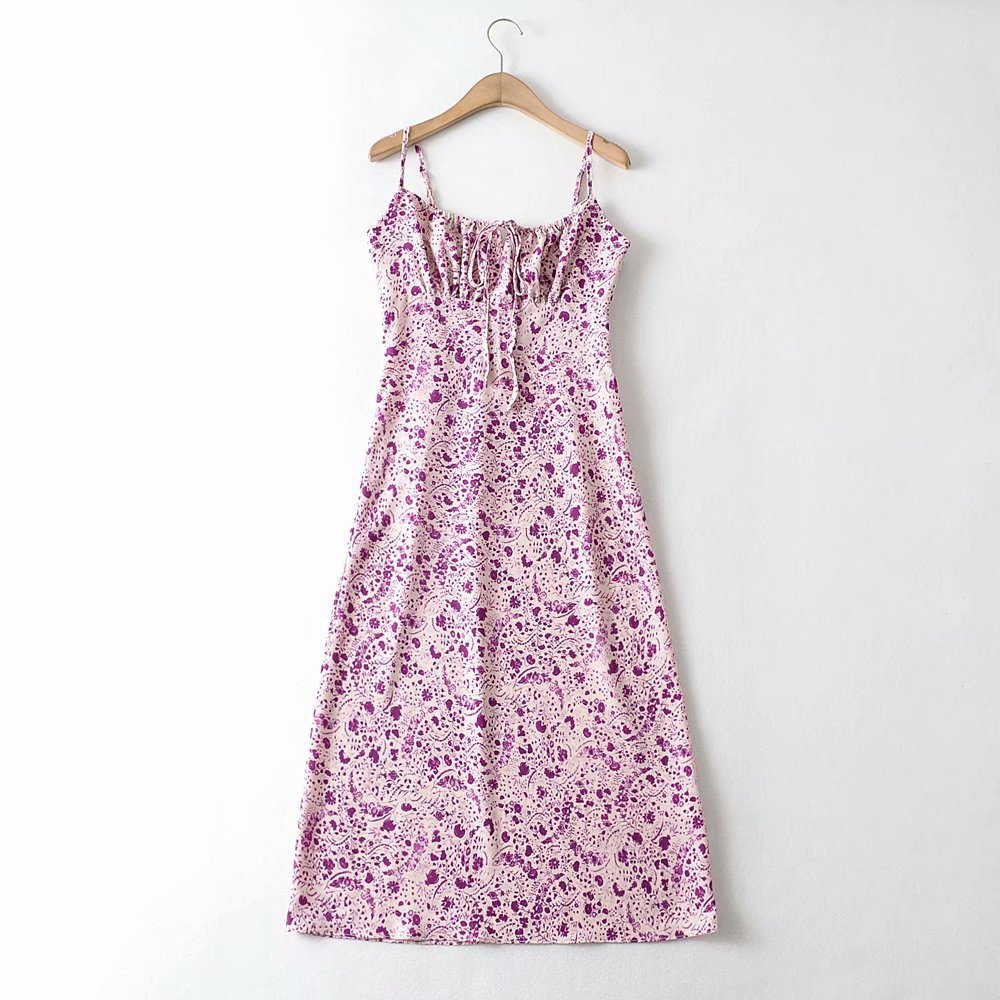Sleeveless Printed Boho Long Dress With Straps