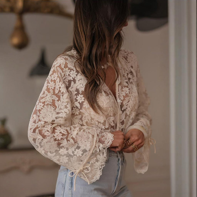 Lace long sleeve top