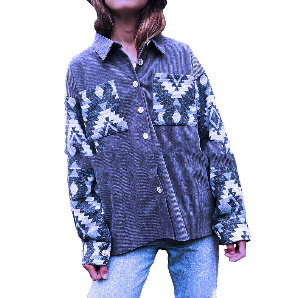 Corduroy Long-sleeved Shirt