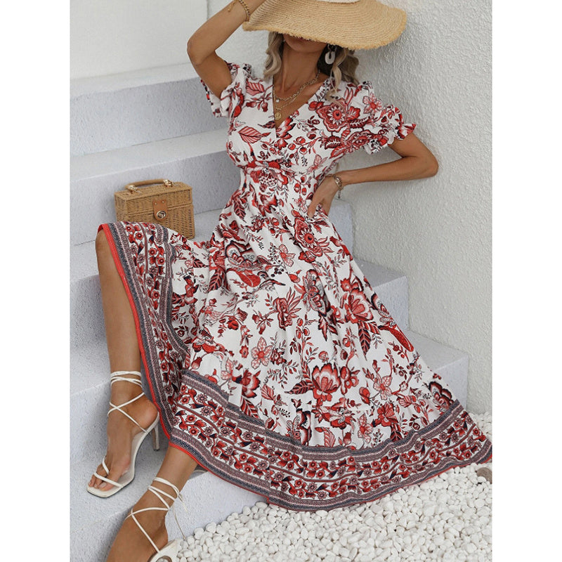 Floral short sleeve dress