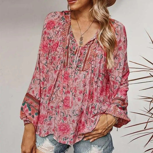 Women's floral flowy blouse