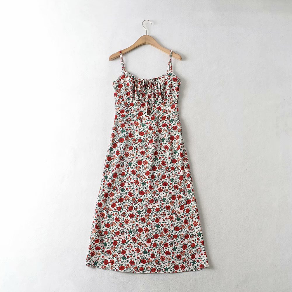 Sleeveless Printed Boho Long Dress With Straps