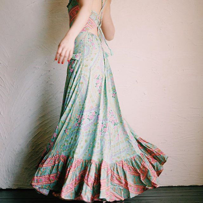 Ruffled halter dress