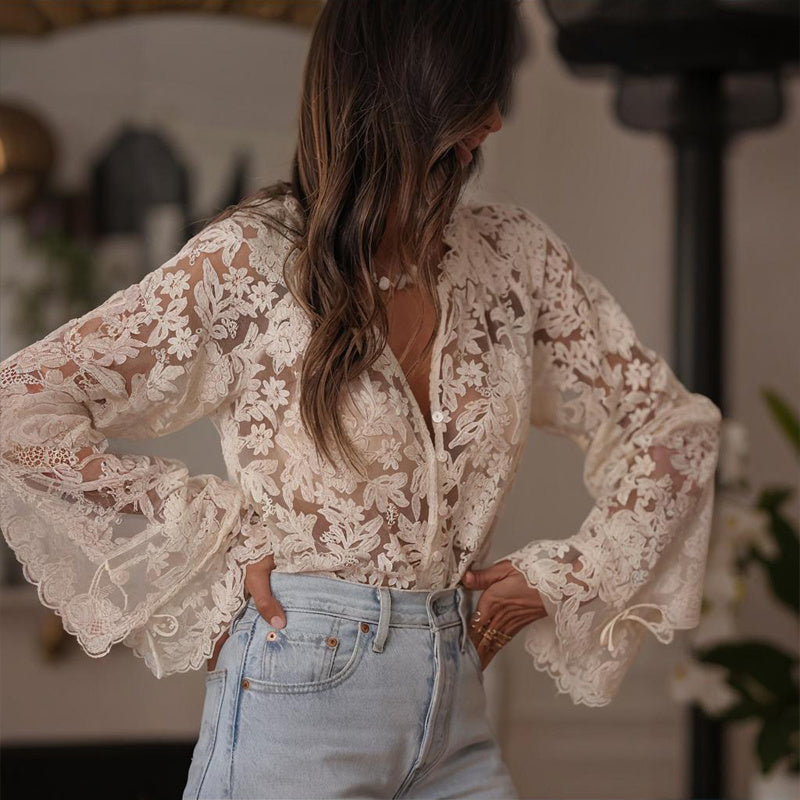 Lace long sleeve top