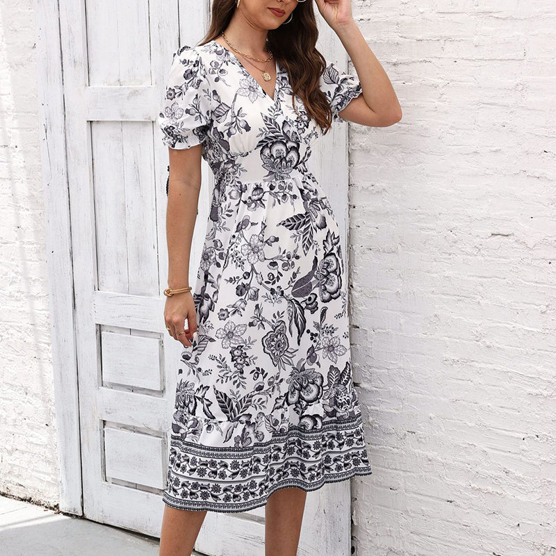 Floral short sleeve dress
